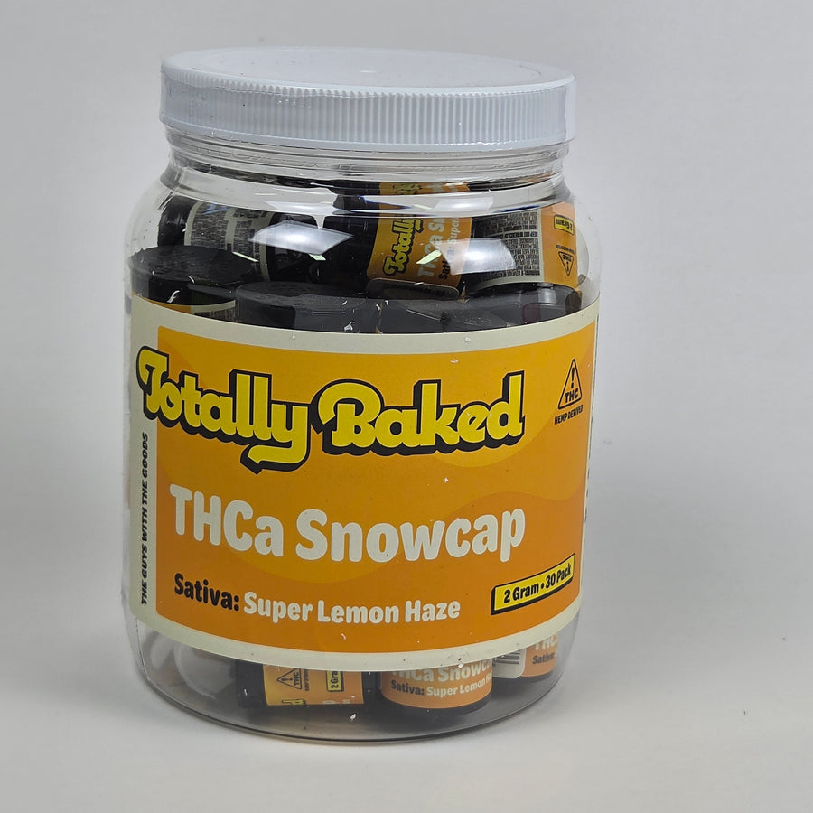 Totally Baked THCa Sno Caps, Super Lemon Haze (sativa) — 2 gram, 30-pack display jar