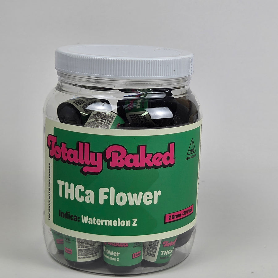 Totally Baked THCa Flower, Watermelon Z — 2 gram, 30-pack display jar