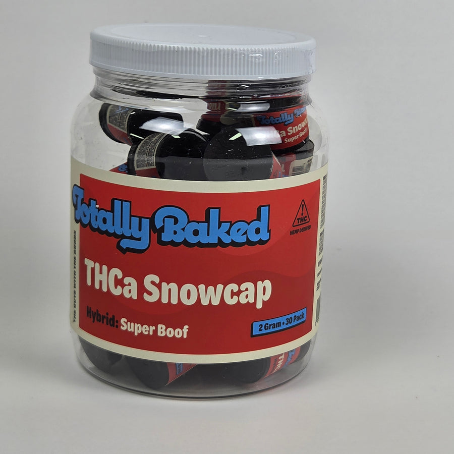 Totally Baked THCa Sno Caps, Superboof — 2 gram, 30-pack display jar