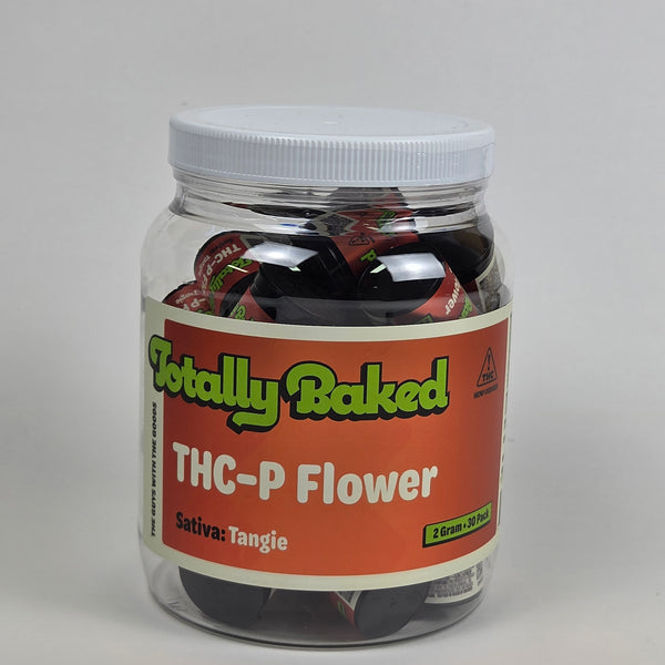 Totally Baked 2g THC-P Flower, Tangie — 2 gram, 30-pack display jar