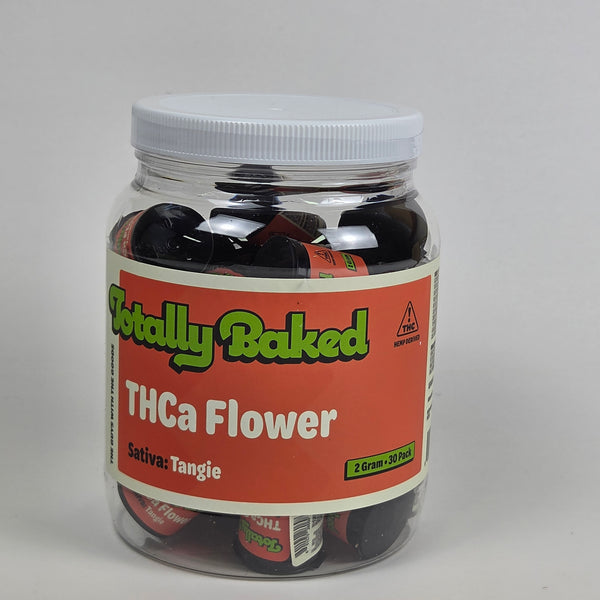 Totally Baked THCa Flower, Tangie — 2 gram, 30-pack display jar