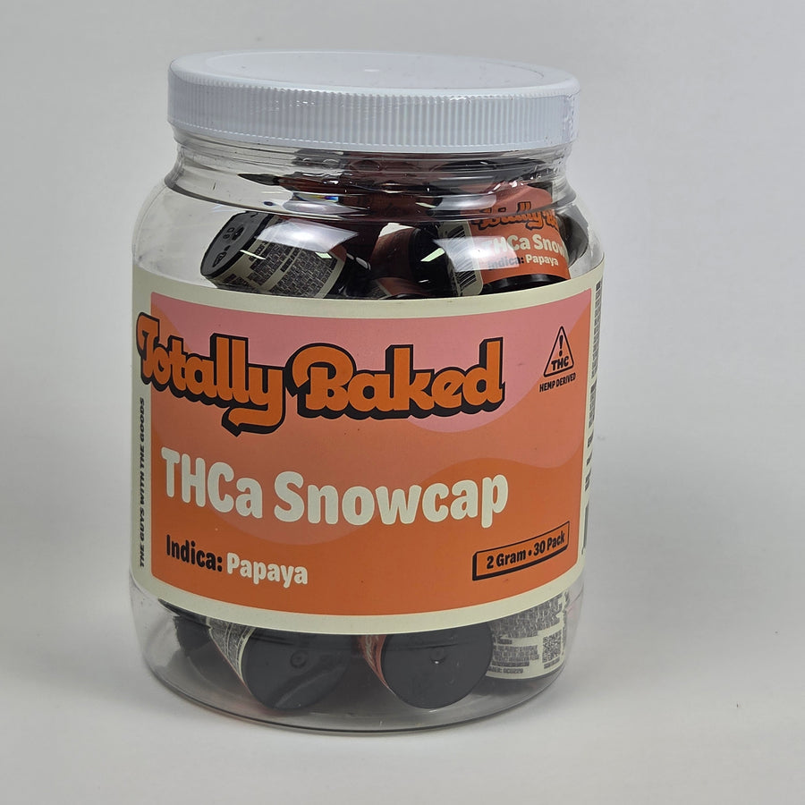 Totally Baked THCa Sno Caps, Papaya — 2 gram, 30-pack display jar