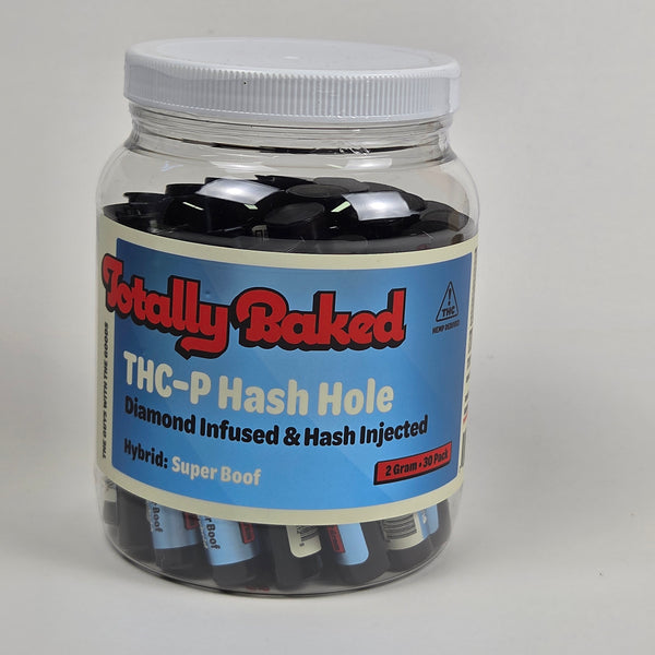 Totally Baked 2g THC-P Hash Hole, Diamond Infused & Hash Injected, Superboof — 2 gram, 30-pack display jar